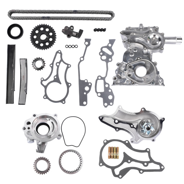 Timing Chain Kit+Cover+Oil & Water Pump for Toyota Pickup 4Runner Celica 2.4L L4