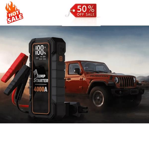 20000mAh 12V Car Battery Jump Starter 4000 Peak Amp USB Fast Charging LED Light