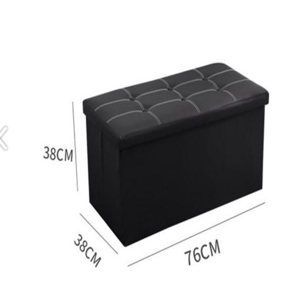 Folding Storage Ottoman Cushion Bench Seat Toy Box 76cm