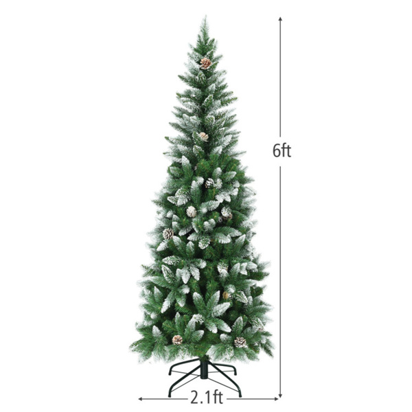 6 Feet Artificial Christmas Tree with Pine Cones