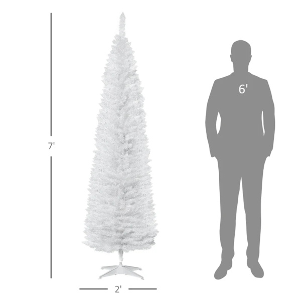 7 foot white Christmas tree with bracket