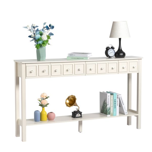 [Replace code:71522742]Long Console Table Entryway Table with Different Size Drawers and Bottom Shelf, White Narrow Storage Sofa Table for Entryway Hallway(White) Long Console Table 