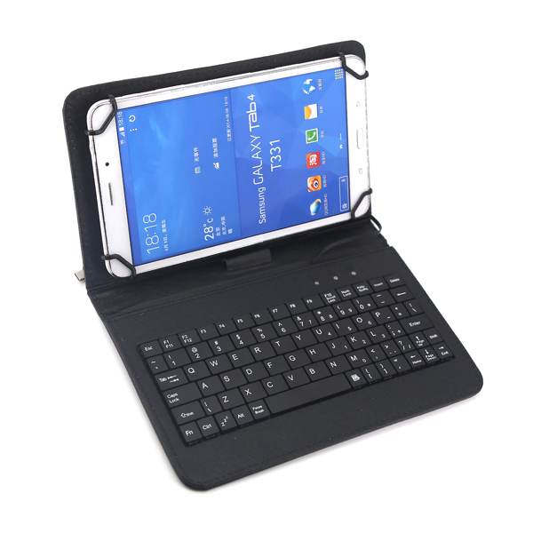 7inch universal Tablet Leather Stand Case With Type C Wired Keyboard