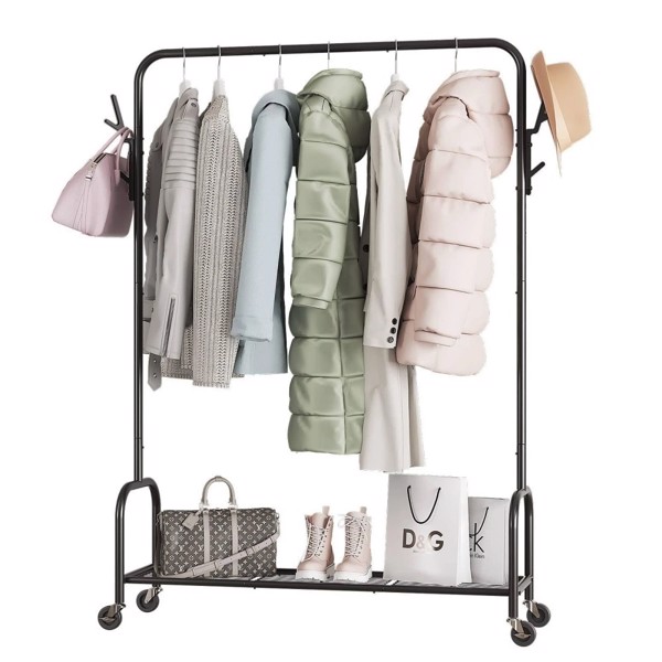 Floor-Standing Metal Coat Rack, Clothing Coat Rack With Bottom Rack, Hanger For Hanging Clothes And Coats