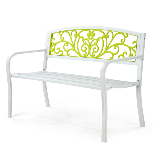 50" Iron Outdoor Courtyard Decoration Park Leisure Bench