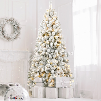 Pre-lit Flocked Artificial Christmas Tree