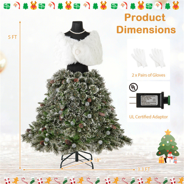 5 FT Pre-lit Mannequin Artificial Christmas Tree