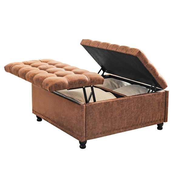 Sitzbank Mit Stauraum, Storage Ottoman Coffee Table, Bauch als Couchtische, Schemel und Schreibpult,Polsterbank Sitzhocker Sitztruhe Belastbar bis 91 x 91 x 53 cm, Für Wohnzimmer