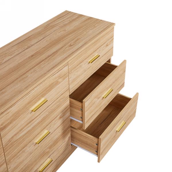 Modern Natural 9-Drawer Dresser for Bedroom - Ample Storage Wide Chest of Drawers, Sturdy & Safe