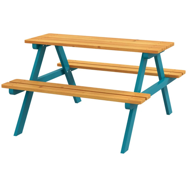 Wooden outdoor children's picnic table