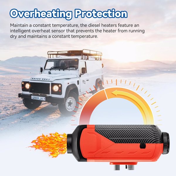 Diesel Heater 8KW, Portable 12V Car Air Kit w/Wireless Remote Control LCD Display 5L Tank Muffler Fast Heating Defrost Defogger for Campers,Shop,Home,RV,Boat,SUV,Garage Red New Remote 8KW