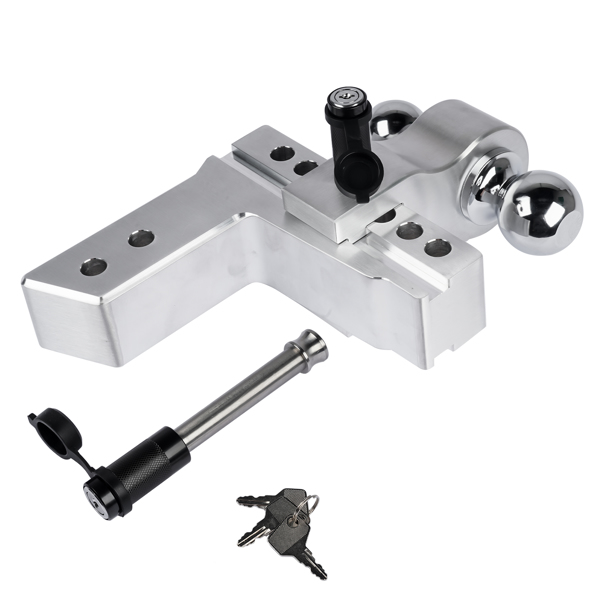 Aluminum Trailer Hitch Ball Mount Fits 2.5-Inch Receiver 18500LBS, with Locks