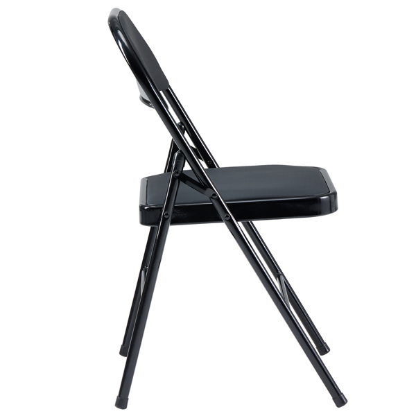 【Old Code：33457557】4pcs Elegant Foldable Iron & PVC Chairs for Convention & Exhibition Black