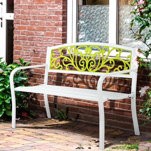 50" Iron Outdoor Courtyard Decoration Park Leisure Bench