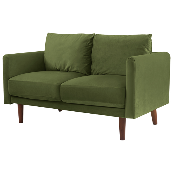 55.5" Velvet Round Arm Apartment Loveseat