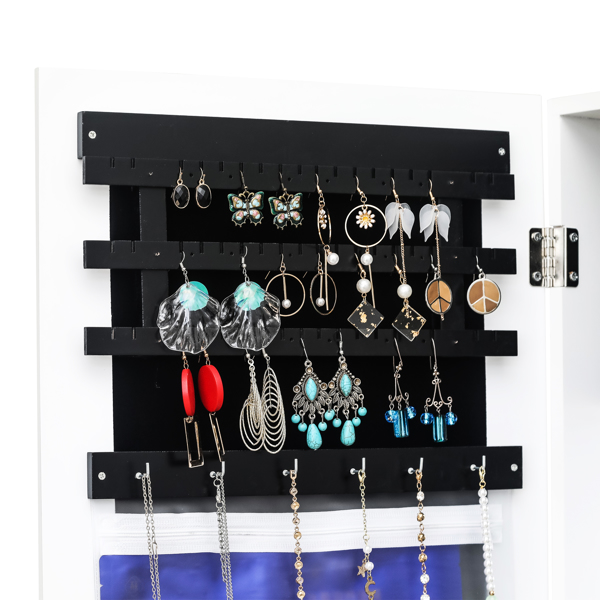 360 Degree Rotation Full-Body Mirror Cabinet PVC Film Moisture-Proof Dressing Mirror Cabinet Super Storage Jewelry Storage Mirror Cabinet White