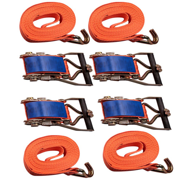 10x 6m 5000kg 5 ton Heavy Duty Ratchet Strap Tie Down J Hook lashing strap