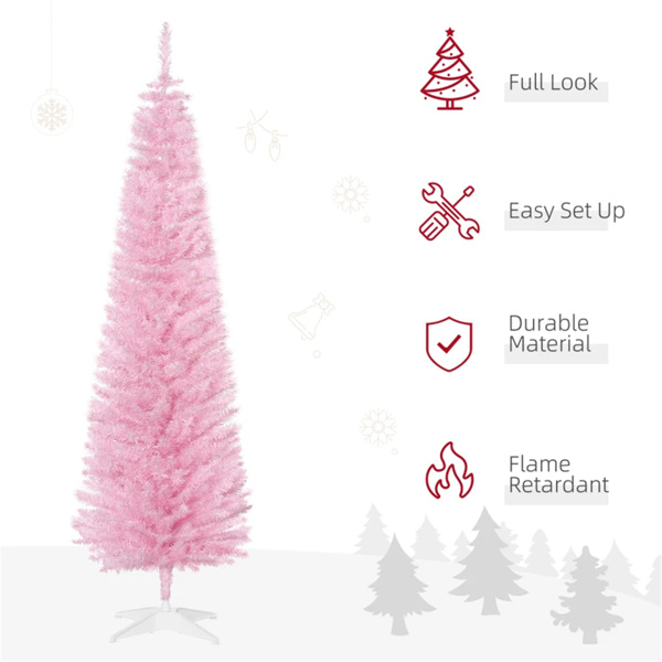 6 foot pink Christmas tree with bracket