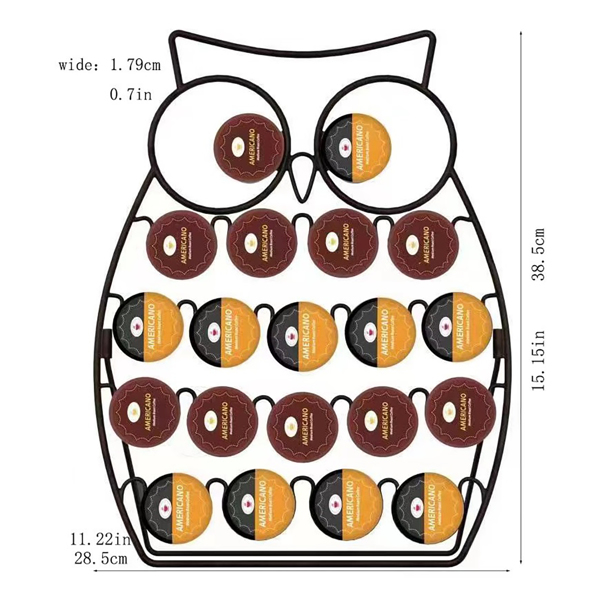 Creative Iron Detachable Coffee Capsule Holder, Desktop 3D Owl-Shaped Display Stand, Suitable for Home Kitchen, Cafe and Office, Home Organizer and Storage, Home Accessories