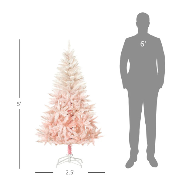 5 foot pink artificial Christmas tree