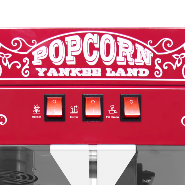  Commercial Popcorn Machine, 12 Oz Kettle, 1440 W Countertop Popcorn Maker for 80 Cups per Batch, Theater Style Popper with 3-Switch Control Steel Frame Tempered Glass Doors 1 Scoop 2 Spoons, Red 