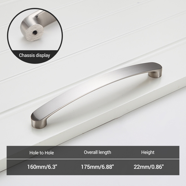 Brushed Nickel Satin Cabinet Pull Handle Door Knobs Kitchen Drawer Pulls Handles