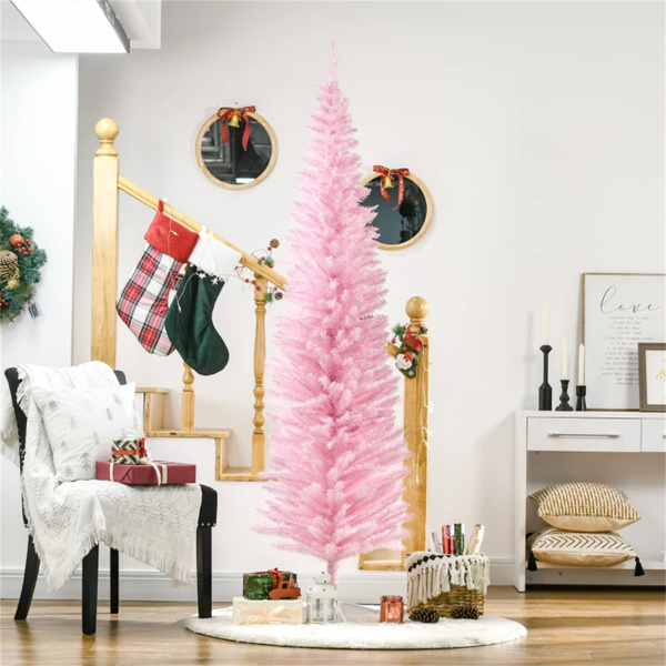 7 foot pink Christmas tree with bracket