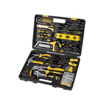 218 Piece Tool Set General <b style=\\'color:red\\'>Household</b> Hand Tool Kit with Plastic Toolbox Storage Case Yellow