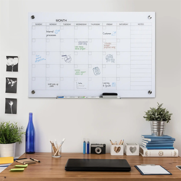 35 "x23" Calendar Planner Dry Wipe Wall Calendar with 4 Marks and 1 Eraser