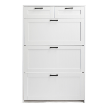 FCH 3 Drawers 2 Drawers with Top Baffle Shoe Cabinet Particle Board 80*25*120cm White