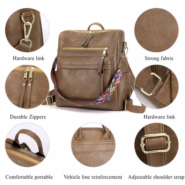 Women's Fashion Backpack Purse Multipurpose Design Convertible Satchel Handbags Shoulder Bag School bag