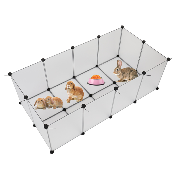 Pet Playpen,Fence Cage with Bottom for Small Animals Guinea Pigs, Hamsters, Bunnies, Rabbits 140*70*45cm