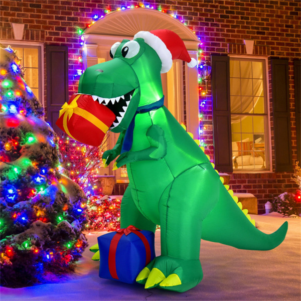 6 Feet Christmas Inflatable Dinosaur Christmas Decoration