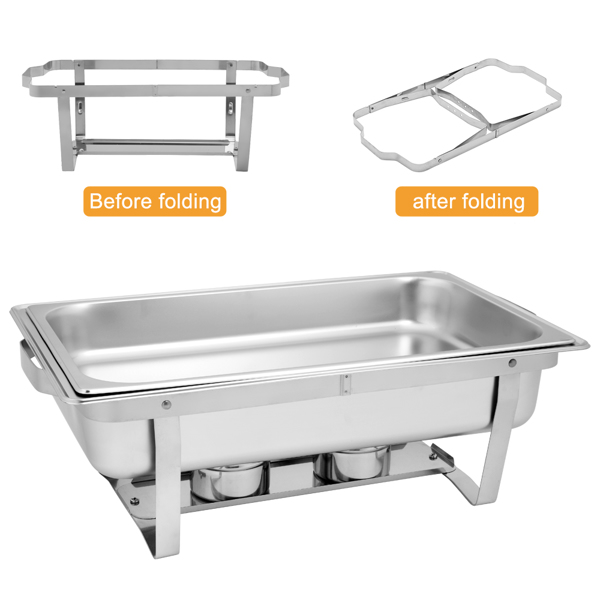 [Product have Logo]9L-1*2 Single Basin Two Set Stainless Steel Rectangular Buffet Stove