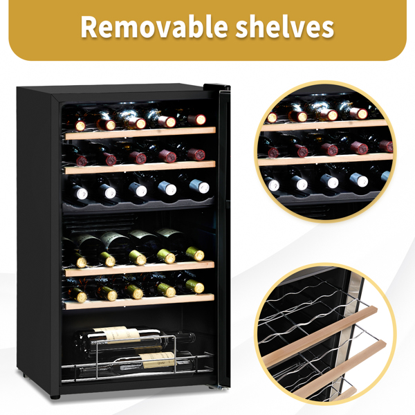 ZOKOP Dual Zone Wine and Beverage Refridgerator, 33 Bottle Wine Fridge with Independent Temperature Control & Glass Door, Freestanding Wine Cooler Chiller for Wine Champagne Beer