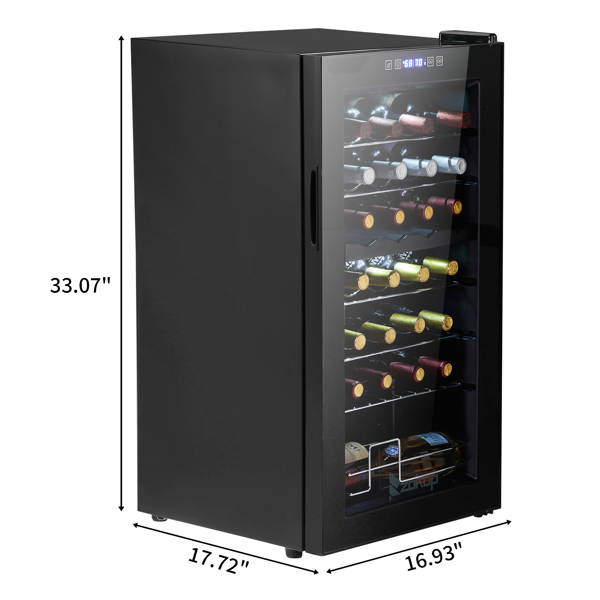 ZOKOP Dual Zone Wine and Beverage Refridgerator, 28 Bottle Wine Fridge with Independent Temperature Control & Glass Door, Freestanding Wine Cooler Chiller for Wine Champagne Beer