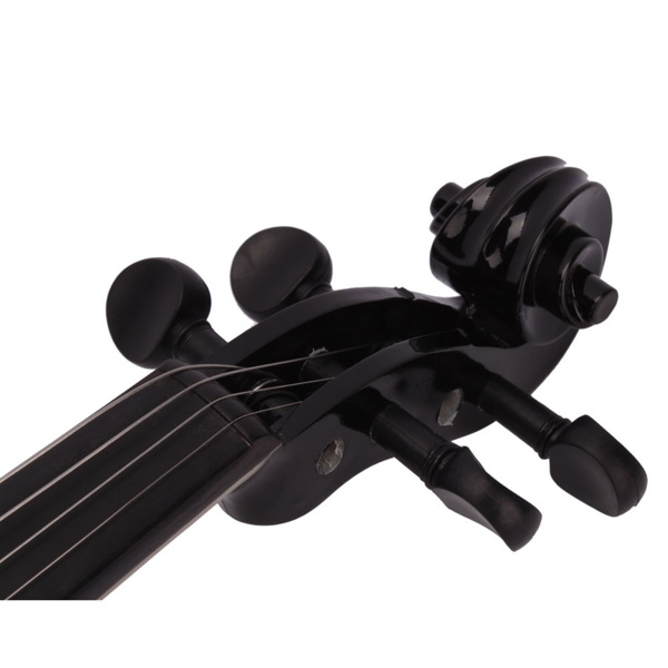 Glarry GV100 4/4 Acoustic Violin Case Bow Rosin Strings Tuner Shoulder Rest Black