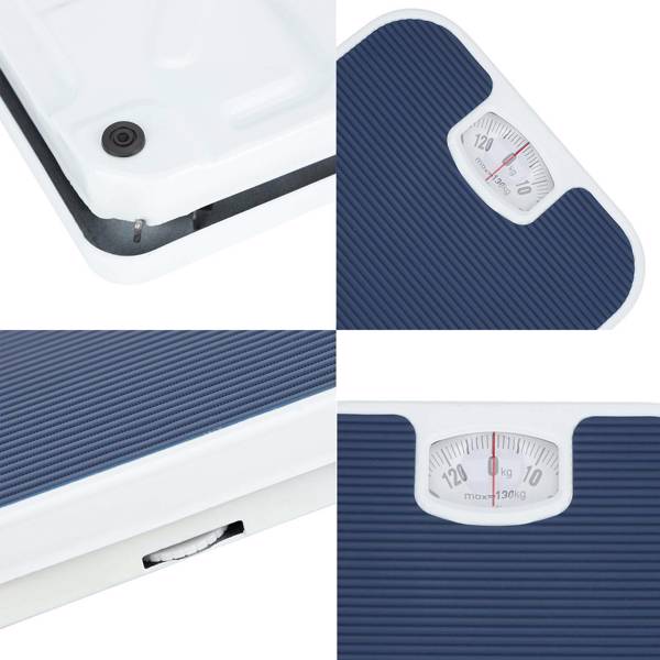 Bathroom Scales Weighing Scale Body Accurate Mechanical Dial White Blue 130kg