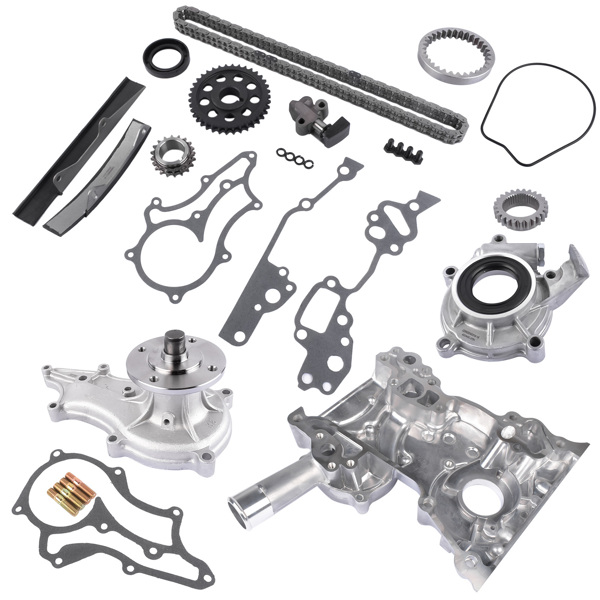 Timing Chain Kit+Cover+Oil & Water Pump for Toyota Pickup 4Runner Celica 2.4L L4