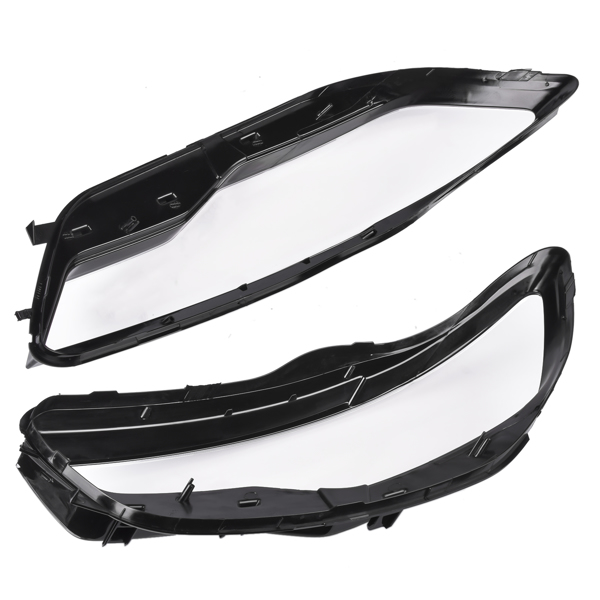 For Audi C7 A6L A61 13-15 Pair Front Clear Headlight Lens Cover Lampshade Lense