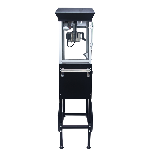 Popcorn Machine with Cart – 6oz Popper with Stainless-steel Kettle, Heated Warming Deck, and Old Maids Drawer,Black 