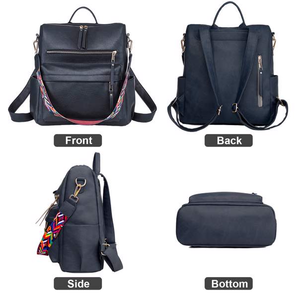 Women's Fashion Backpack Purses Multipurpose Design Handbags and Shoulder Bag Leather Women Backpack School Bag