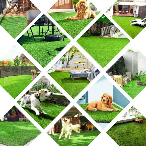 Artificial turf, professional dog mat large turf outdoor carpet terrace pet lawn, artificial carpet with drainage holes, 3.28FT * 32.8FT