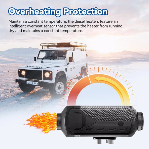 Diesel Heater 8KW 12V-24V Portable Diesel Air Heater with Muffler, Remote Control, LCD Monitor, Fast Heating Defrost Defog for Campers, Truck, RV, Boat, Garage