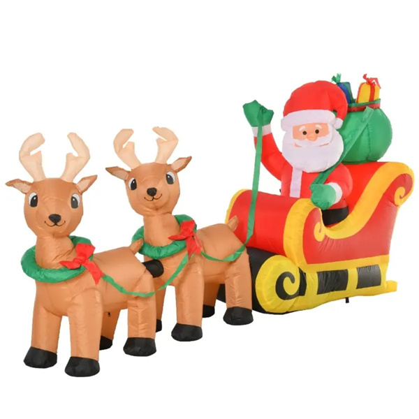 8 Feet Christmas Decoration Christmas Inflatable Santa Rides Sled