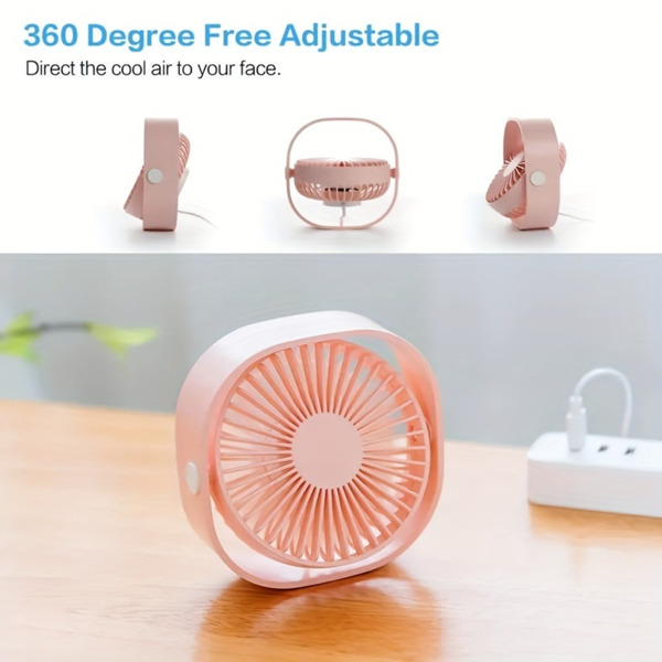 New desktop small fan Rechargeable desktop fan Portable office student dormitory home mini fan Mute(Random color)