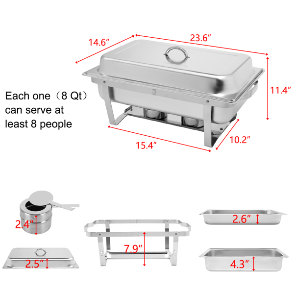 [Product have Logo]9L-1*2 Single Basin Two Set Stainless Steel Rectangular Buffet Stove