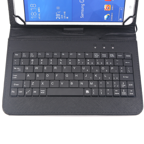 7inch universal Tablet Leather Stand Case With Type C Wired Keyboard