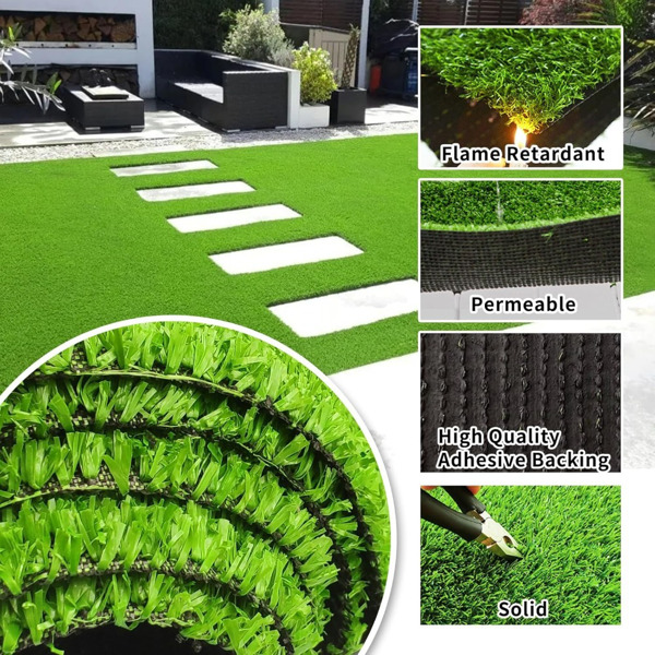 Artificial turf, professional dog mat large turf outdoor carpet terrace pet lawn, artificial carpet with drainage holes, 3.28FT * 32.8FT