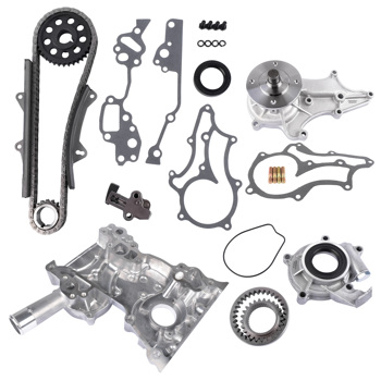 Timing Chain Kit+Cover+Oil & Water Pump for Toyota Pickup 4Runner Celica 2.4L L4